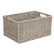 image 5 of Antique Wash Lined Open Wicker Storage Basket Brown | Brown | L