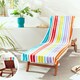 image 7 of Catherine Lansfield Rainbow Stripe Bright Beach Lounger Towel Multi