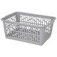 image 3 of 2 x Multipurpose Plastic Handy Storage Basket Cool Grey For Organisation