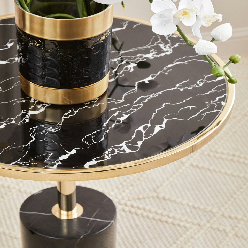 image 1 of Interiors by Premier Oria Warm Metallic End Table Black