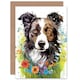 image 1 of Dog Lover Border Collie and Wildflowers Floral Greeting Card