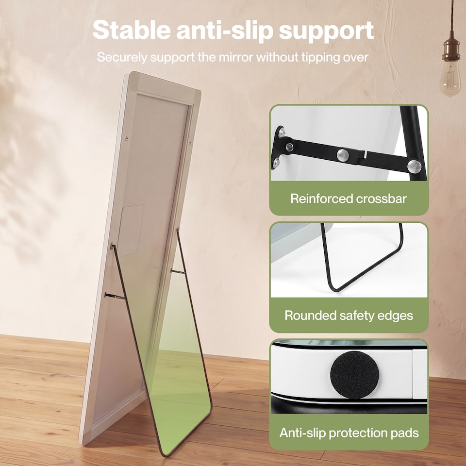 image 1 of Yezi Full Length Mirror 3 Color LED Touch Dressing Mirror 165x60cm with Dimming