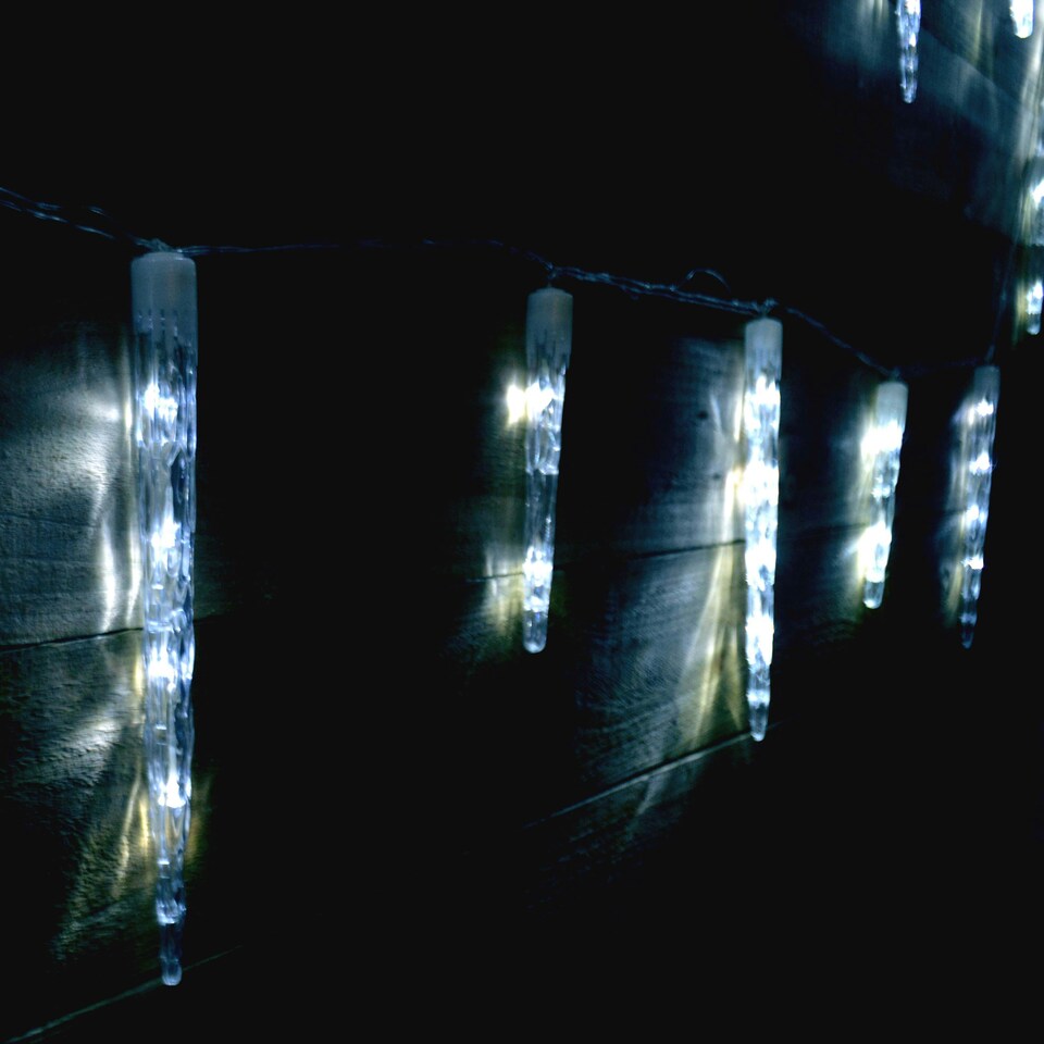 image 1 of 72 LED 6.9m Premier 24 Indoor Outdoor Icicle Shape Christmas Chaser Lights in Cool White