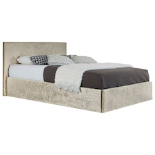 3ft Single Crushed Velvet Gas Lift Ottoman Bedframe in Cream