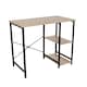 image 3 of Loft Home Office, Study Desk With Side Storage, Oak Effect Top With Black Metal Legs Brown