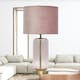 image 4 of First Choice Lighting Set of 2 Walpole Blush Glass and Antique Brass 49cm Table Lamps with Pink Velvet Shade Bronze | Pink