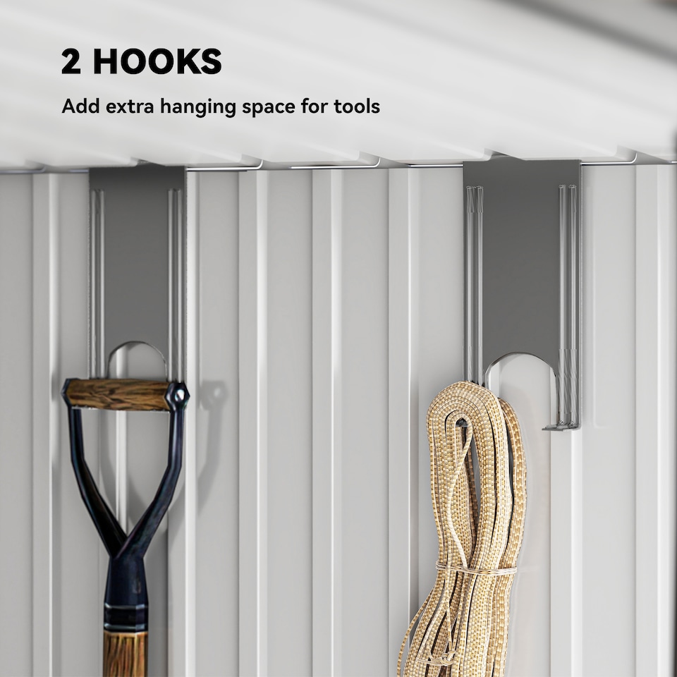 image 1 of Outsunny 6.5 x 4FT Galvanised Metal Garden Shed with Double Sliding Doors and 2 Vents, Lockable Tool Storage House with Foundation Kit, Grey