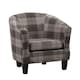 image 2 of Medford Chequered Fabric Tub Chair - Grey
