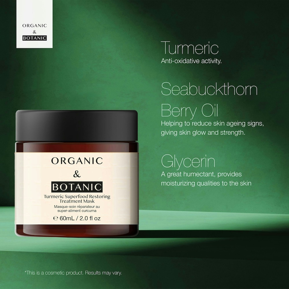image 1 of Organic & Botanic Turmeric Superfood Restoring Treatment Mask 60ml