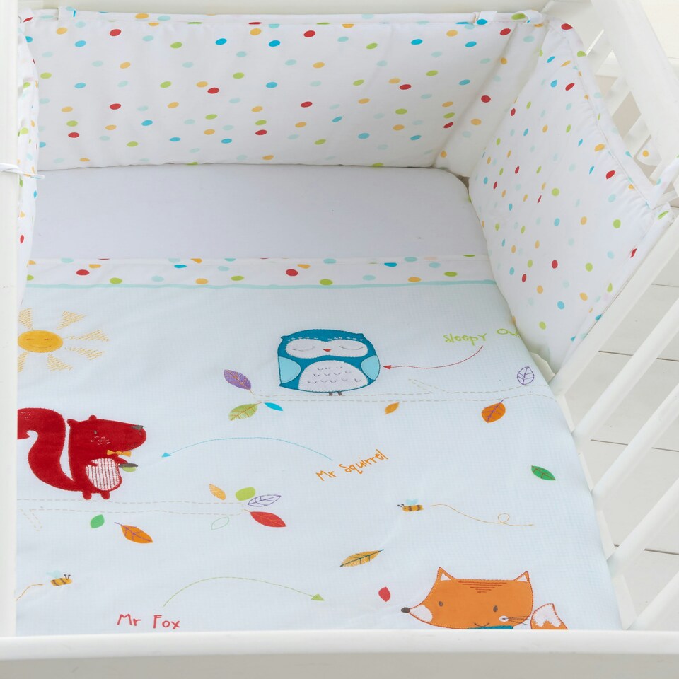 image 1 of Silver Cloud Sleepy Forest Friends Crib Set N/A