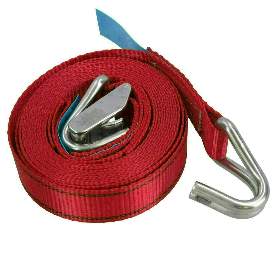 image 1 of 4pk Cam Buckle Strap Stainless Steel 3.7m Tie Luggage Straps Marine Grade Claw Hooks