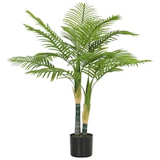 HOMCOM 120cm Artificial Palm Tree with 14 PEVA Leaves in Pot, Green