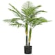 image 1 of HOMCOM 120cm Artificial Palm Tree with 14 PEVA Leaves in Pot, Green