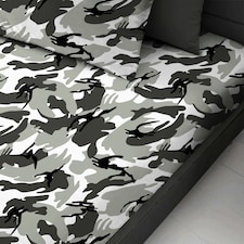 Velosso Camouflage Cotton Blend Fitted Sheet Grey | Grey | Single