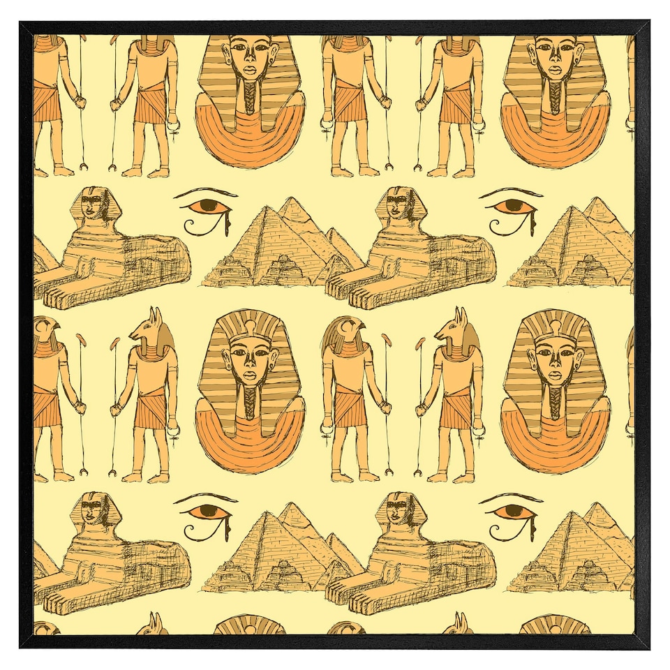 image 1 of Egyptians & sphinx (Picture Frame) Black | L