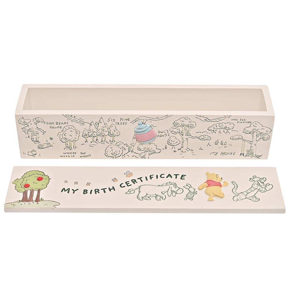 image 1 of Widdop Gifts Disney Winnie the Pooh Birth Certificate Holder