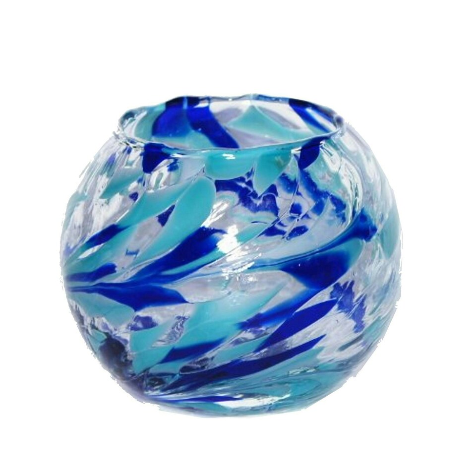 Milford Collection Tealight Holder April Birthstone Friendship Nightlight Aquamarine Small