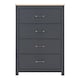 image 3 of Portland 4 Drawer Chest - L40 x W80 x H114 cm - Grey/Oak Effect