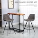 image 4 of HOMCOM Set Of 2 Bar Stools Vintage Microfiber Cloth Tub Seats Padded Comfortable Steel Frame Footrest Quilted Home Bar Cafe Kitchen Chair Stylish Dark Grey