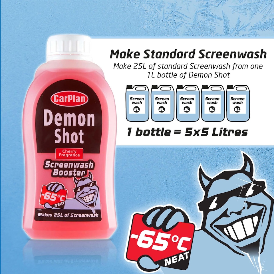 image 1 of CarPlan Demon Winter Essentials 3 Piece Kit Screenwash, De-Icer & Scraper