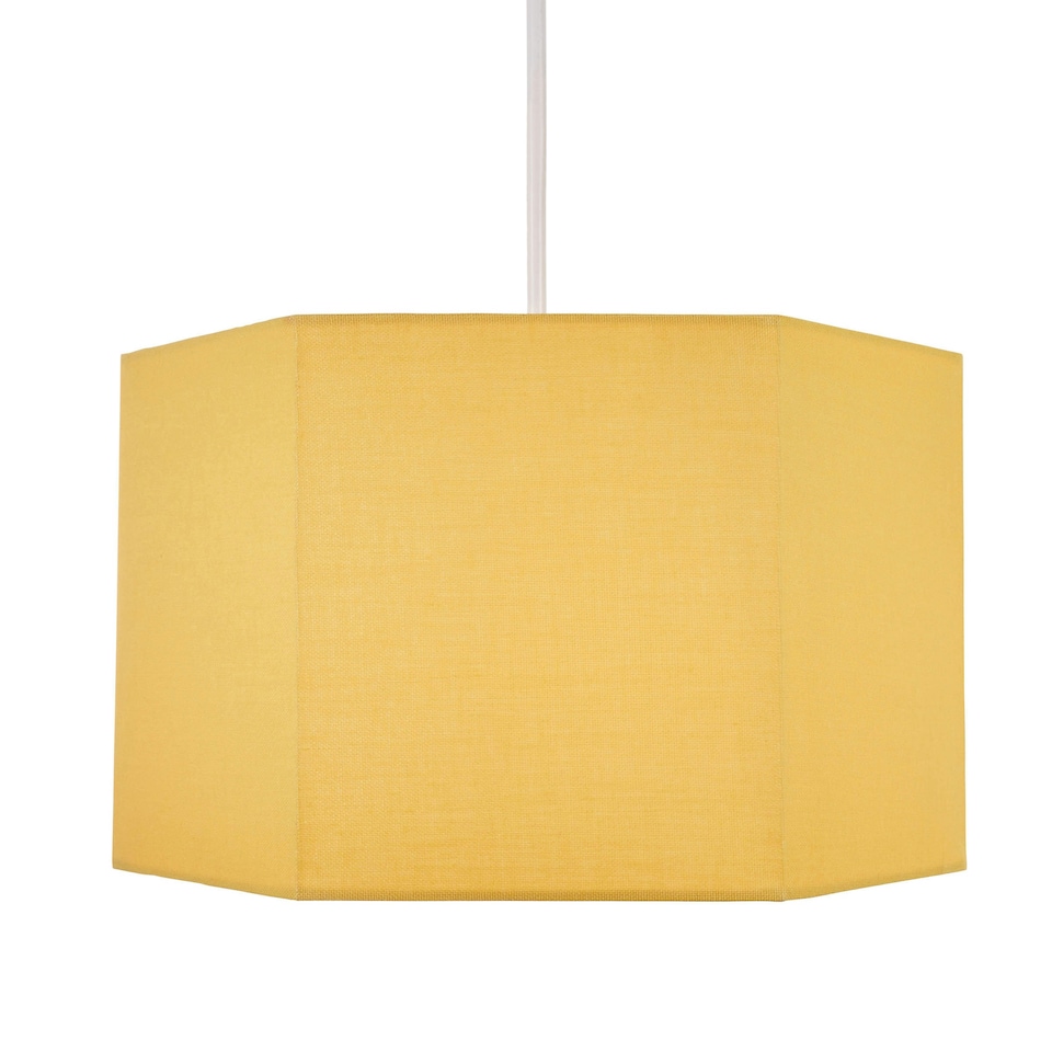 image 1 of BHS Glow Kid's Hexagon Easy Fit Shade, Ochre | Yellow | Ochre | 1