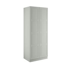 Shaker Light Grey Double Wardrobe with Single Rail & Shelves Grey