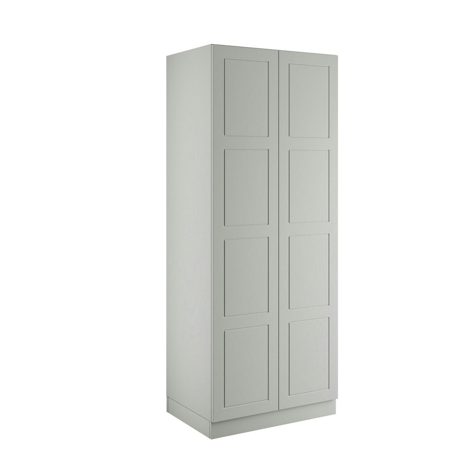 image 1 of Shaker Light Grey Double Wardrobe with Single Rail & Shelves Grey
