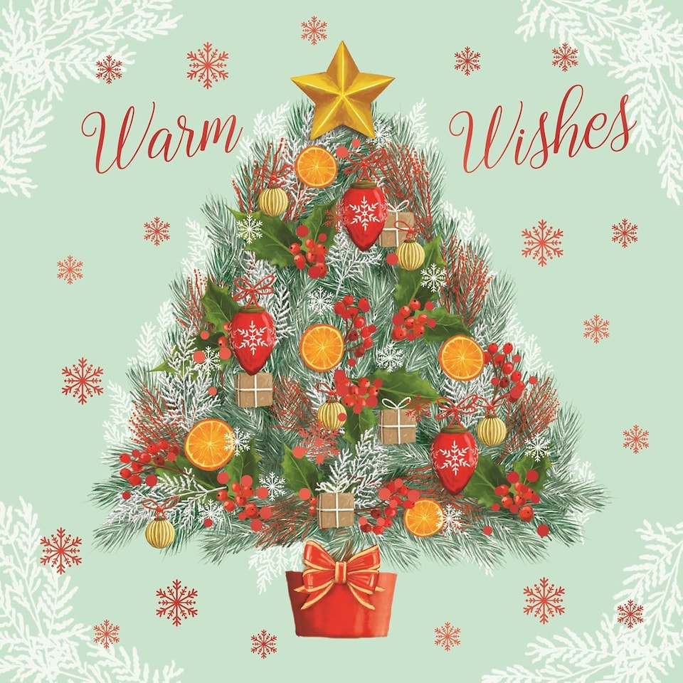 image 1 of Pack 10 Festive Tree & Wreath Designs Christmas Cards