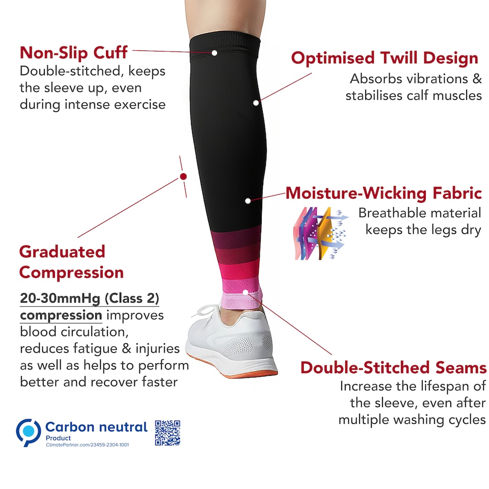 image 1 of aZengear Calf Support Compression Sleeves (Pair) for Women, Men, Running, Shin Splints