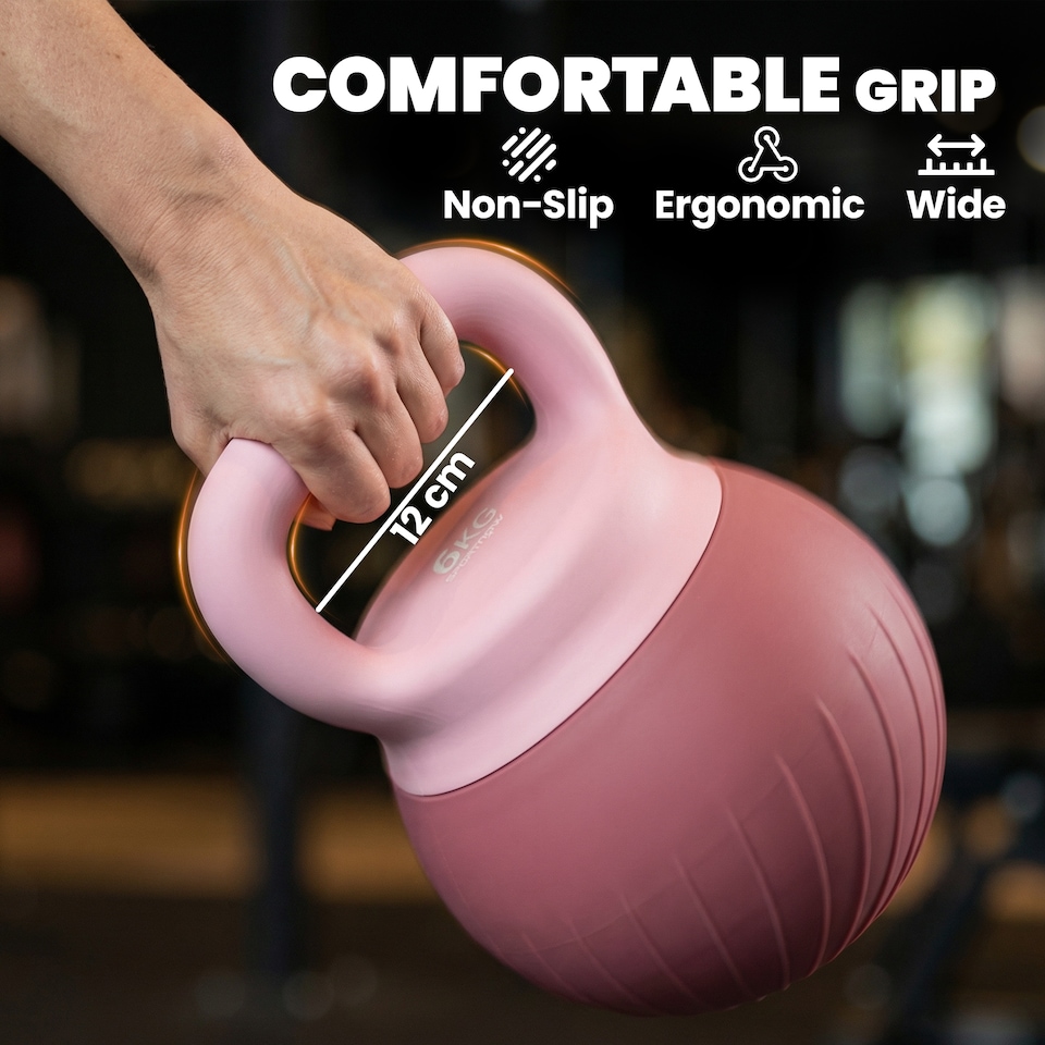 image 1 of SPORTNOW Soft Kettlebell, 6kg Kettle Bell with Anti-Slip Grip for Home Gym | Pink | Blue | 10