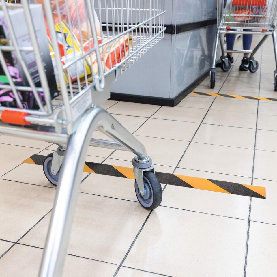 image 1 of Durable DURALINE Heavy Duty Non-Slip Hazard Warning Floor Tape | 50mm x 15m