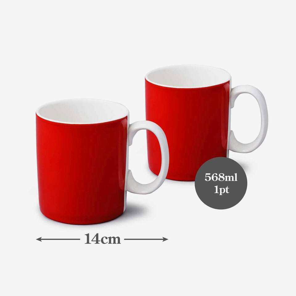 image 1 of Wm Bartleet & Sons Porcelain Original Large Mug, 1 Pint, Set of 2 White