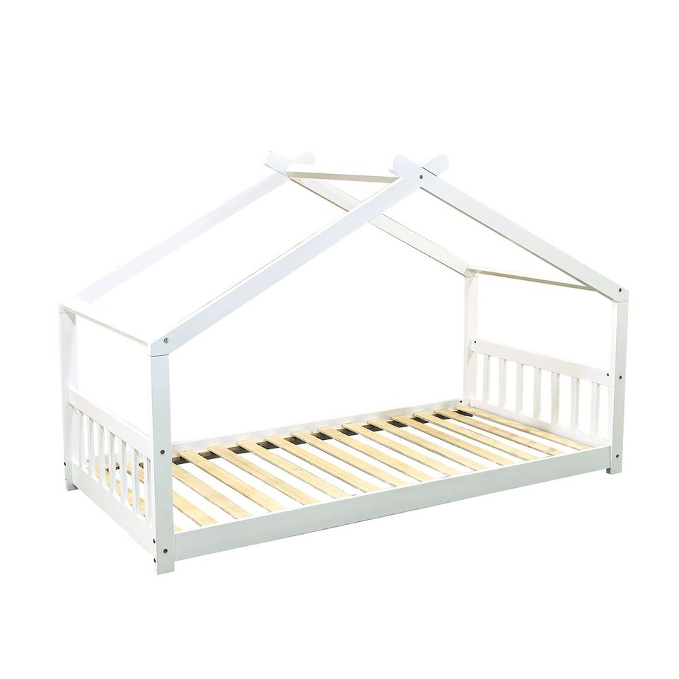 image 1 of Jinsen Single Cottage Bed - Wood - L200 x W95 x H129 cm - White