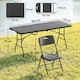 image 7 of Outsunny 5 Piece 6ft Foldable Table and Chairs, Portable Picnic Table Set | Black | Black