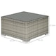 image 7 of Outsunny Patio Wicker Coffee Table w/ Glass Top Suitable for Garden Backyard