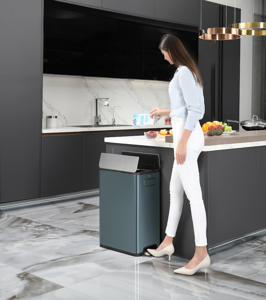 image 1 of Ecofly Recycling Bin 20+20L | Blue | Titanium Blue | 40L