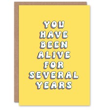 Been Alive Several Years Fun Joke Funny Birthday Card