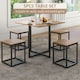 image 3 of HOMCOM 5 PCS Industrial Boxy Table & Stool Set Metal Frame Cool Dining Seating