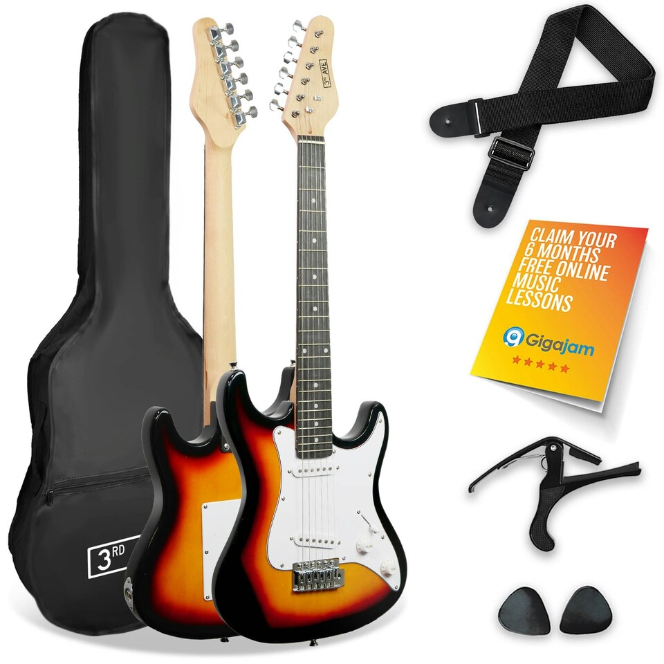 image 1 of 3rd Avenue 3/4 Size Electric Guitar Black