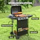 image 6 of Outsunny 4 Burner Gas Barbecue Grill Portable Gas BBQ Grill with Lid, Black