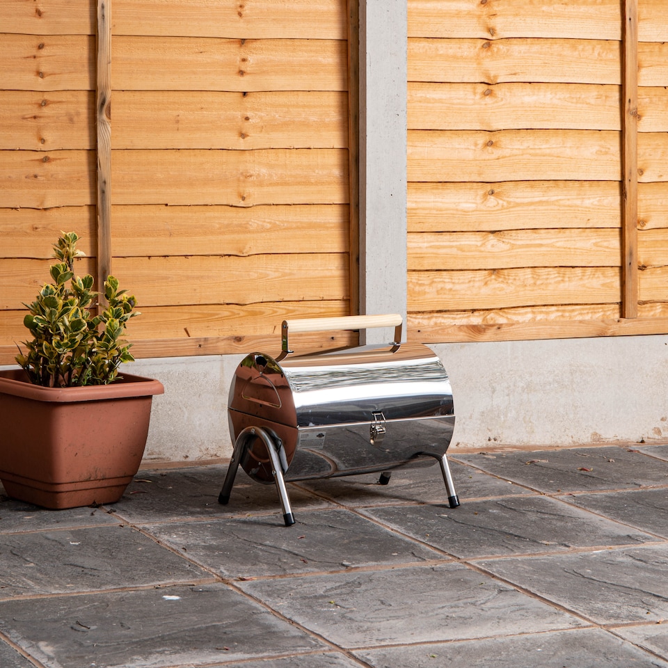 image 1 of Portable Barrel Style Charcoal Camping Barbecue / BBQ