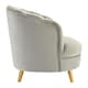 image 4 of Interiors by Premier Grey Velvet Scalloped Armchair, Supportive Armrest Lounge Chair, Easy to Clean Velvet Accent Chair