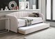 image 2 of Pink Day Bed,Sofabed,Guest Trundle Fabric Upholstered Velour, Bed Frame | Pink | Single