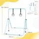 image 7 of HOMCOM Adjustable Height Foldable Kids Gymnastics Bar, Green