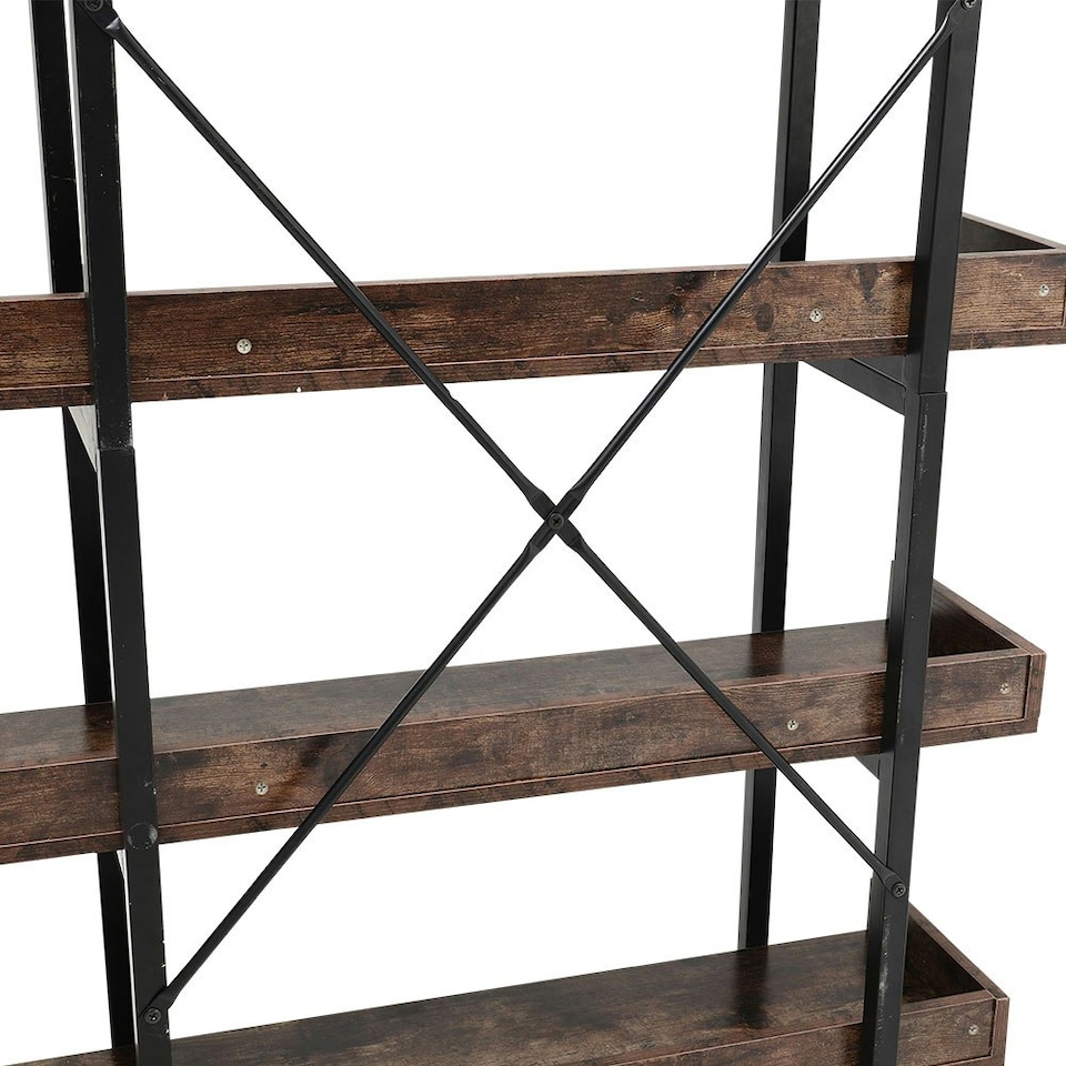 image 1 of Living and Home Shelving Unit Bookcase Display Shelf 5-Tier - Brown