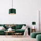 image 2 of Modern Green Crushed Velvet 10 Inch Table-Pendant Lampshade with Shiny Copper Inner | Green