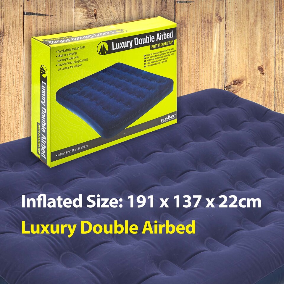 image 1 of VFM e-Store Luxury Flocked Camping Airbed - Summit Outdoor, Blue