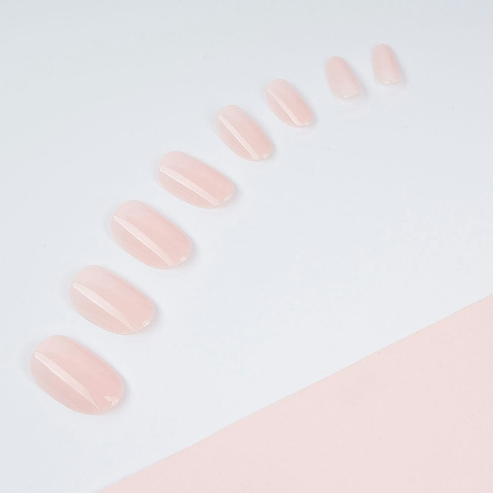 image 1 of Invogue Baby Pink Oval Nails - Pack of 24