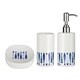 image 1 of Interiors by Premier Modern White & Blue 3 Piece Bathroom Set, Dolomite Accessories Set With Dispenser, Rinse Cup, & Soap Holder