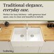 image 6 of 795mm - Double Bowl Fireclay Butler Kitchen Sink - Stepped Weir, Classic Tap  & Waste